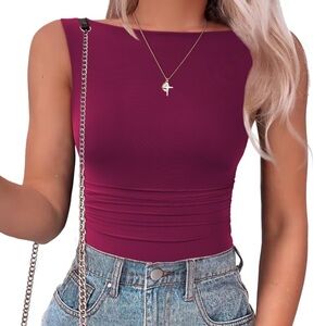 Stylish Purple Sleeveless Top